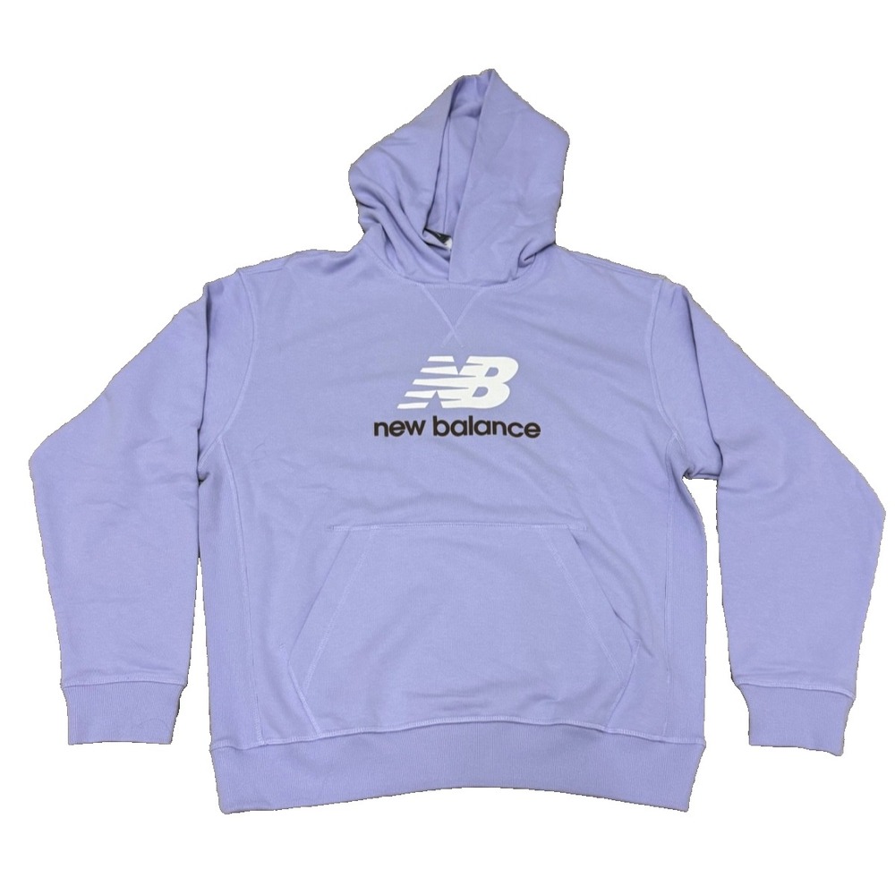 NEW BALANCE/WOMAN/PURPLE/RELAXED FIT/LOGO PULLOVER HOODIE/NWT/CLWSWNB1006#F101